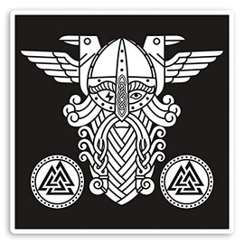 2 x 10cm God Wotan Vinyl Stickers - Viking Celtic Tribal Laptop Sticker #31730 (10cm Wide)
