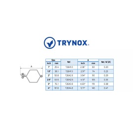 Trynox SMS 4'' Sanitary Hinged Tube Hanger 304 Stainless Steel Trynox