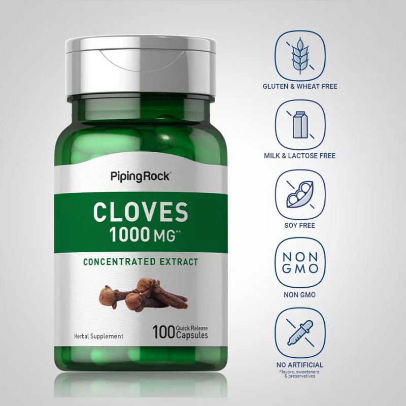 Piping Rock Cloves Capsules | 1000mg | 100 Capsules |