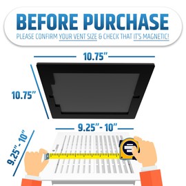 Powerful Magnetic Vent Covers (2-Pack) That Will Never Fall Off (Upgraded Design) - for Sealing Floor/Wall/Ceiling Registers of Width 9.25" to 10", Length 9.25" to 10" | Vent Not Included | White
