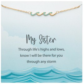 Wave Bracelet for Women - Friend Birthday Gifts for Mom, Best Friend, Daughter, Sister or Bestie - 14k Gold Jewelry, Mothers Day Bracelet, Soul Sister or Big Sisters Keepsake, Gift for Her