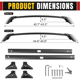 LINGHANG Lockable Roof Rack Cross Bars Compatible with Toyota RAV4 2019-2024 LE XLE XSE Limited Hybrid with Lock, 260lbs Black Aluminum Car Rack for Rooftop Cargo Luggage Kayak Canoe Bike