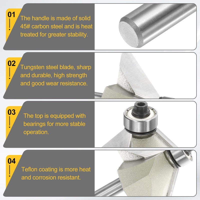 sourcing map 45 Degree Chamfer Router Bit 1/4 Inch Shank