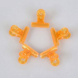 KADS Nail Extension Clips 5pcs C Curve Pinching Clips Multi-functional Clamp 4 Colors Acrylic Nails Pinchers Professional Nail Extension Tool (Orange)