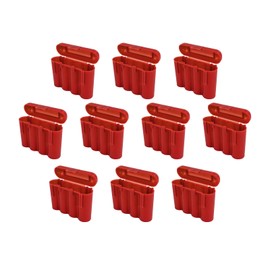 Powertron EBC Battery AA AAA CR123A Red Battery Holder Storage Case 10 Cases
