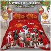VELVETIO Xmas Dogs Duvet Cover Set with Pillowcase, Soft Printed