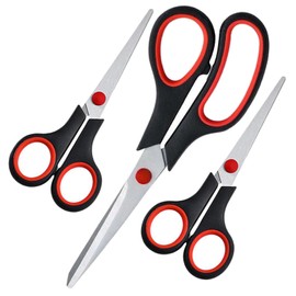 Eastrise 3 Pack Multipurpose Scissors with Sharp 2mm Thick Blades, Soft Grip Handle, Heavy Duty Stainless Steel Scissors for Home Offices Schools(3 Sizes:5.5", 6.5", 9.5")