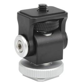 Multi‑function Ball Head,Mini Aluminium Alloy 3KG Load 180/360 Rotation Adjustable Ball Head Microphone Monitor Stand Bracket Support 1/4in Cold Shoe Mount Base Stand