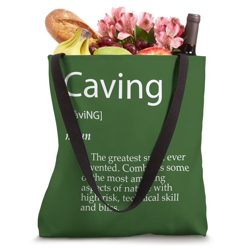 Caving Definition Spelunking Cave Exploring Repel Caving Tote Bag