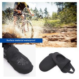 Be In Your Mind 1 Pair Riding Half Shoe Covers Shoe Toes Windproof Thermal Outdoor Bicycle Overshoes Protection for Mountain Road Cycling Shoes Black, black