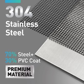 FCSOTSPS 304 Stainless Steel Mesh Window Screen Roll, 35IN x 10FT Black Metal Window Screen Replacement,Window Screen Mesh for Window,Door,Patio,Pet,Vent,Porch and DIY Projects (22 Mesh)