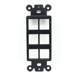 RiteAV Black Blank 6 Port Modular Insert for Keystone Jacks