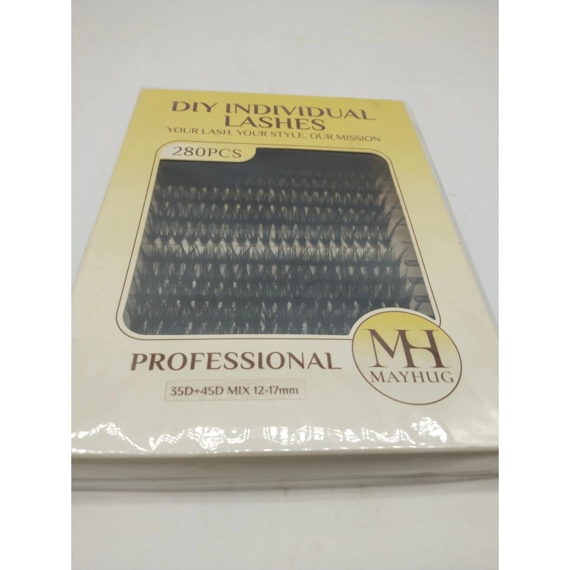 MAYHUG Lash Extensions Kit Individual Lashes Cluster Lashes Wispy 280pcs.