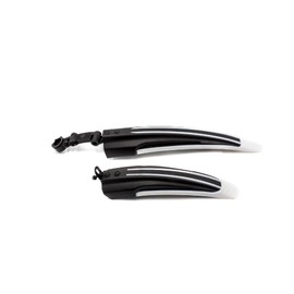 vhbw Bicycle Mudguard Set, Black/White, Compatible with 24 Inch and 26 Inch Mountain Bike, Bicycle