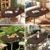 Wood Grain Fitted Oval Tablecloth, Elastic Edge Design, Polyester Material,