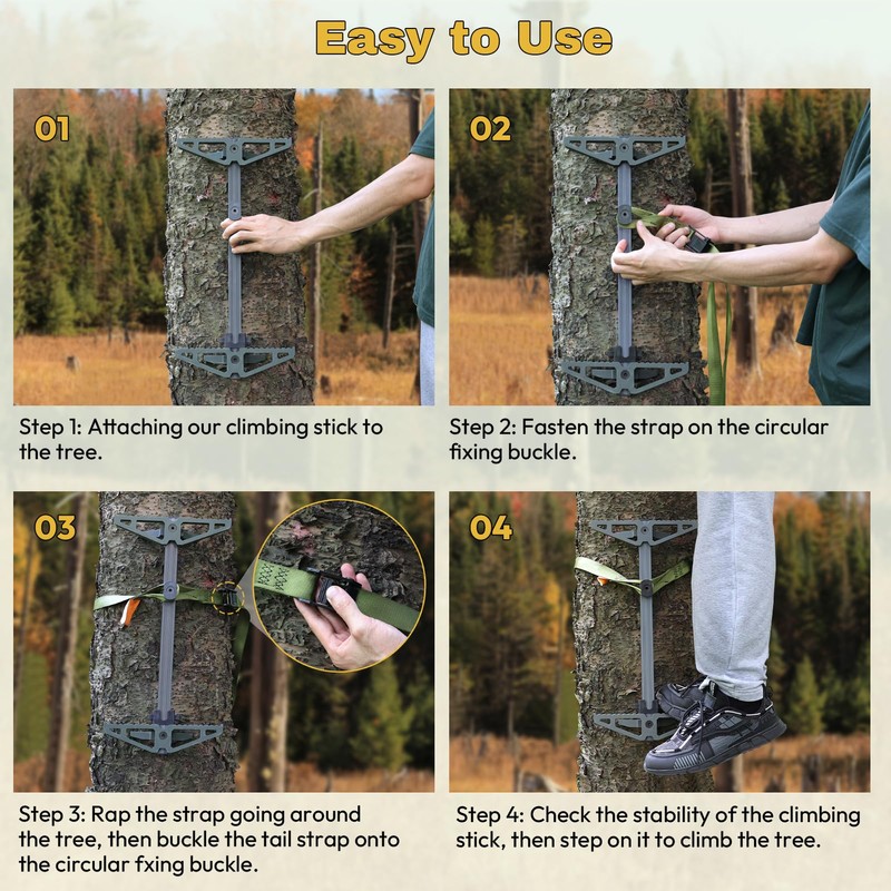 Climbing Sticks, Non-Slip Tree Step Tree Climbing Sticks for Hunting,