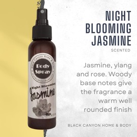 Black Canyon Night Blooming Jasmine Scented Body Spray with Jojoba Oil, 4 Oz (2 Pack)