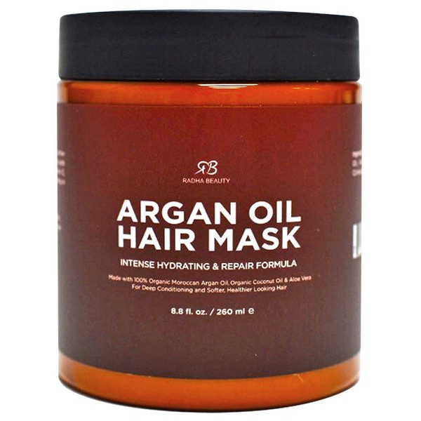 Argan Oil Hair Mask - Intense Hydrating Repair Formula with 100% Organic Argan Oil, Coconut Oil, and Aloe Vera