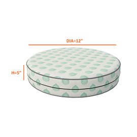 Covers & All Round Cushion Cover, Weather & UV Resistant Water Repellant Protector for Patio Outdoor Seats Chairs Porch Living Room Decor, with Zippers (12" Diameter X 5" H)