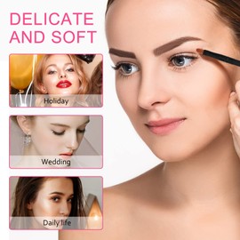 MERRYHAPY 10pcs Concealer Brush Makeup Brushes Set Wooden Handle Black for Daily Use and Replacement Smooth Eye Makeup Applicator for Women