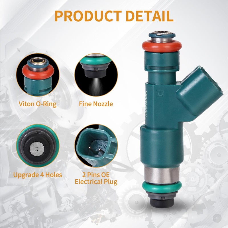 AISHAN 6PCS Fuel Injectors 4 Holes Compatible with Volvo S80