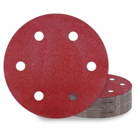 9 Inch Sanding Disc 80 Grit Hook and Loop Sandpaper for 6 Holes Drywall Sander Remove Popcorn Ceiling Sheetrock (30 PCS)