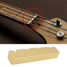 SG Store 1 x 4-string brass bass guitar saddle, 43 x 9 x 6 mm, pre-slotted upper saddle for accessories for electric PB bass guitars