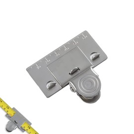 Edelstahl-Maßbandclip, tragbares Präzisionsmess-Befestigungswerkzeug für Ecken oder Winkel, Maßband-Locator mit klaren Skalen, ideal für Heimwerker, Bau und Handwerk (Silber; 60 x 45 mm)