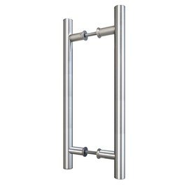 JUBEST 16" Push Pull Door Handle Stainless Steel,Double Sided H Shape Sliding Door Handle, Heavy Duty Swing Door Handle