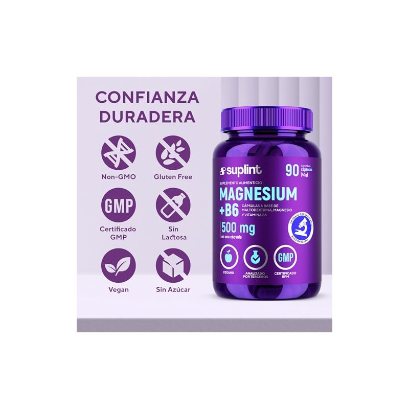 Citrato Magnesio 200 Vitamina Complex Suplemento Vegano Alta Absorción Apoyo