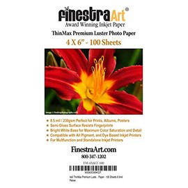 4x6 Finestra Art Premium Luster Inkjet Photo Paper - 100 Sheets 8.5mil