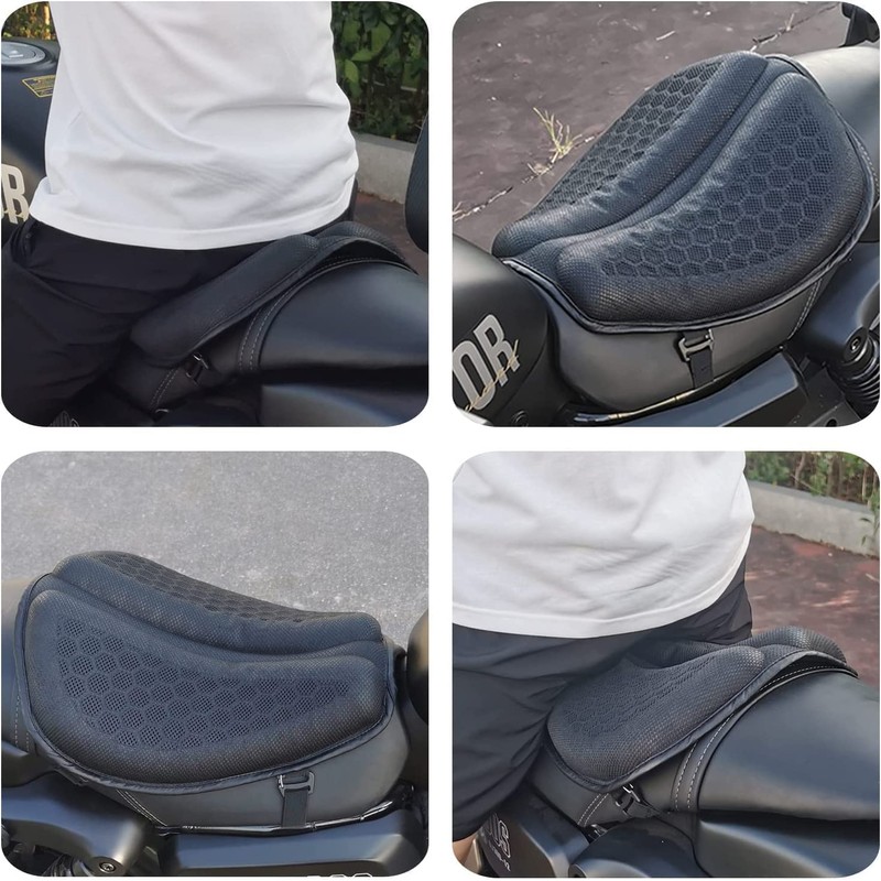 RWUJILONG Motorcycle Seat Cushion 3D Honeycomb Motorcycle Gel Seat Cushion