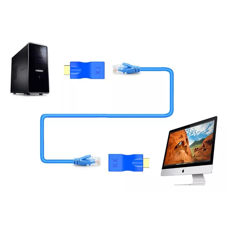 L&T Extensor Hdmi De Cable Cat-5e Tv Hd 1080p A