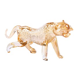 Crystal Gold Leopard Figurines Ornaments Valentine's Birthday for Her, Leopard Collectible Figurines for Home Healing Ornaments