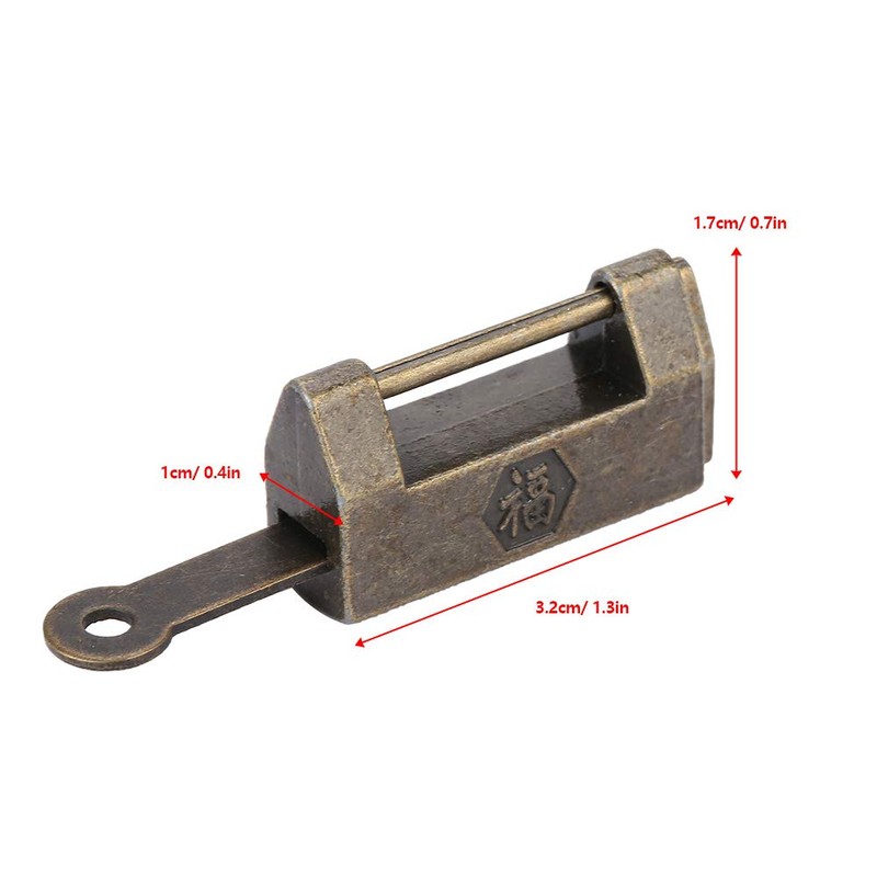 Chinese Vintage Padlock Antique Retro Style Lock Key Antique Retro