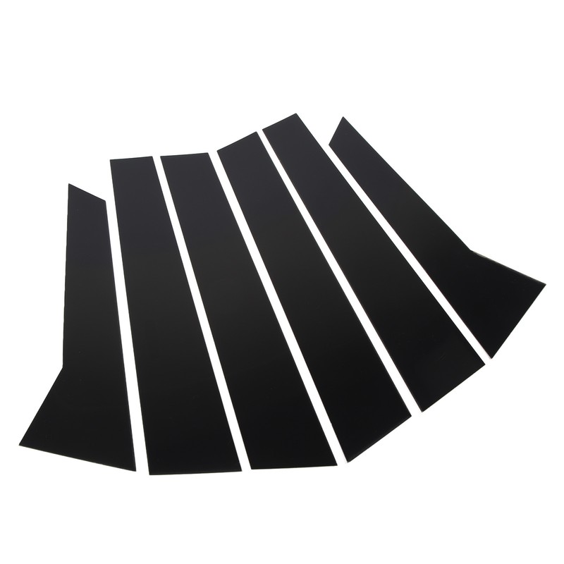 6Pcs B Pillar Posts Trim Glossy Black Exterior Window Decal