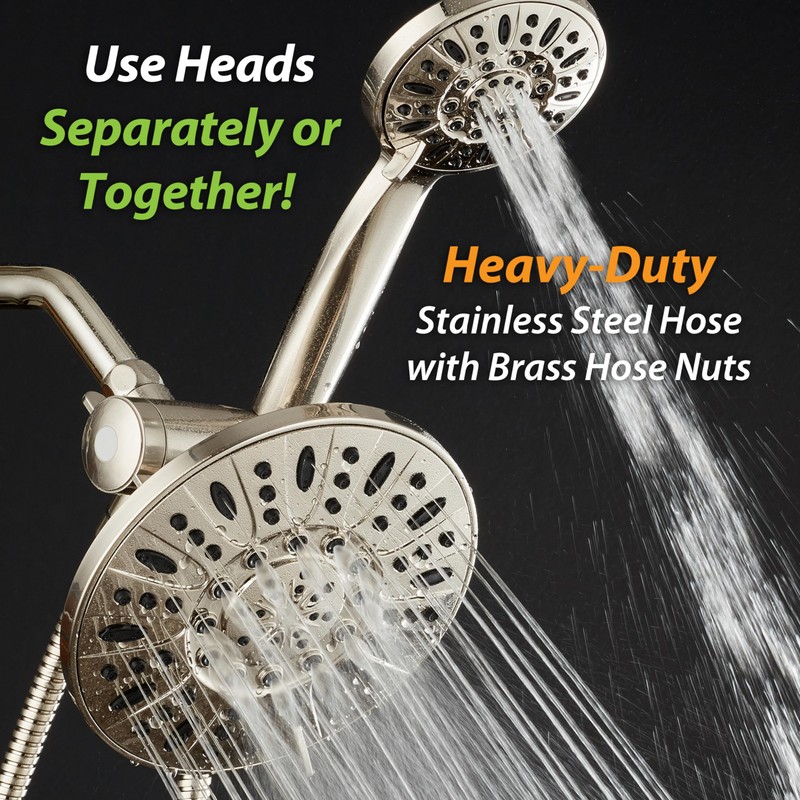 AquaDance 7" Premium High Pressure 3-Way Rainfall Combo with Stainless