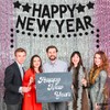 Katchon, Black Glitter Happy New Year Banner - No DIY,