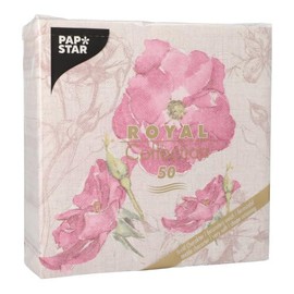 PAPSTAR Royal Collection Napkins 1/4-Fold 40 x 40 cm Purple Blossom Pack of 50
