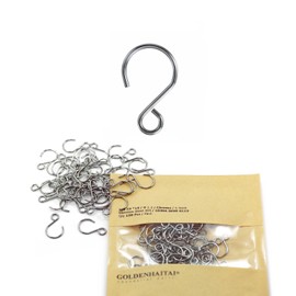 GOLDENHAITAI 120pcs Stainless Steel S Shape Ornament Hooks Crystal Bead Curtain Connectors for Suncatcher, Chandelier Lamps Crystals, Art & Crafts, DIY Jewelry Making, Crystal Garland (Silver)