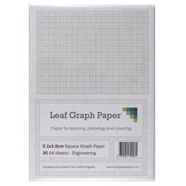 A4 Graph Paper 1mm 0.1cm Squared Engineering - 30 Loose-Leaf Sheets - Grey Grid