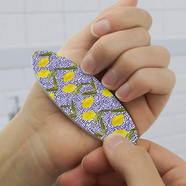 Lemons and Dots Double-Sided Oval Nail File Emery Board Set 4 Pack