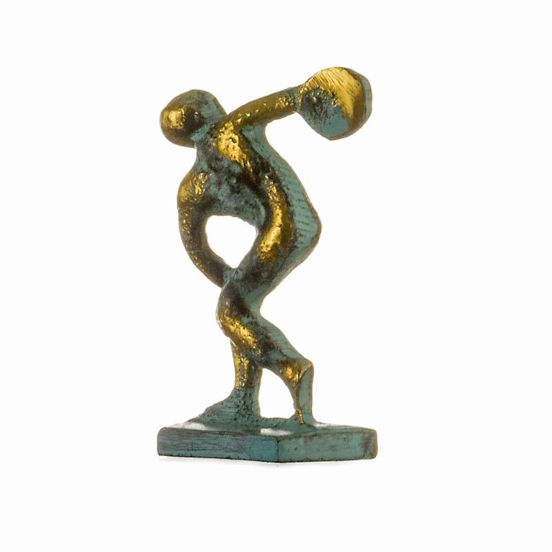 Disc Launcher Olympia Statue Discobolus Greco-Roman Miniature 100% Bronze