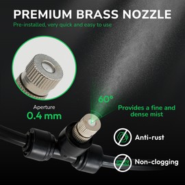 Tornado 16 Inch Outdoor Wall Mount Fan with Pre-Installed Misting Kit for Patio Barn Greenhouse, 3-Speed Ball Bearing Motor, 3300 CFM High Velocity, IPX4 Water-Resistant, 5 Brass Nozzles Misting