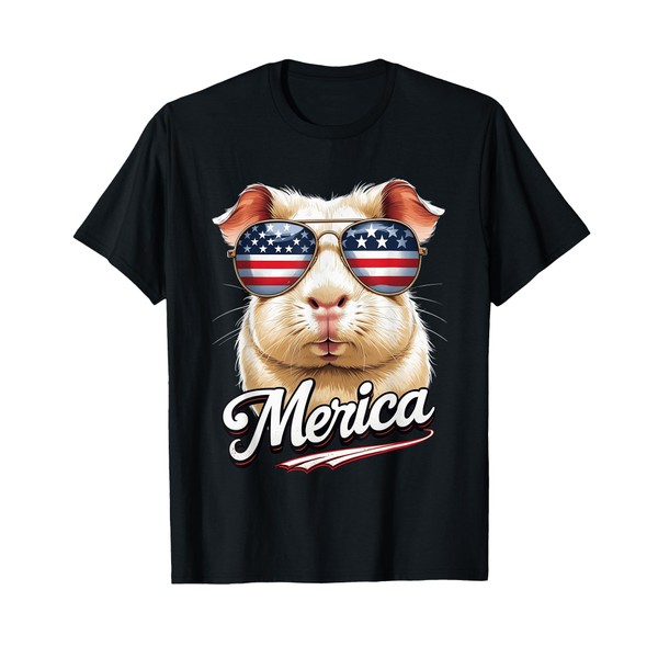 ‘Merica Guinea Pig 4th of July Sunglasses Tee T-Shirt