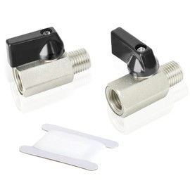 ERGAOBOY 2 Pcs 1/4" Female x 1/4" Male Heavy Duty Nickel Plated Copper Mini Ball Valve Shut Off Switch Handle