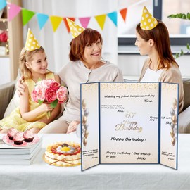 RANERVZ 60th Birthday Guest Book Card, Giant Birthday Signing Card for Men Women Alternative Signature Guest Book Decorations, Big Birthday Guest Sign in Book, Card Signature Book (Blue)