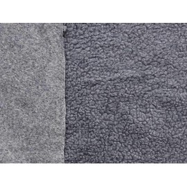 Faux Sherpa Fleece Sheepskin Fabric Material Grey 1Mtr