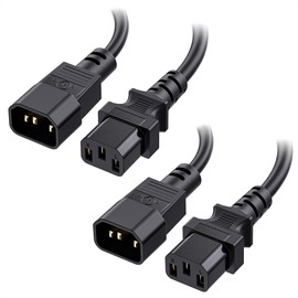 Cable Matters 2-Pack Computer to PDU Power Extension Cord, Power Extension Cable 15 ft (IEC C14 to IEC C13 PDU Power Cord)