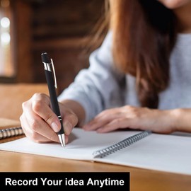 FWHFNB Pack of 10 High-Quality Ergonomic Ballpoint Pens with Touch Pen, 2-in-1 Ballpoint Pen, Non-Slip Grip Zone Ballpoint Pen, Metal Ballpoint Pen Set, for Office, Graduation Gift (Black)